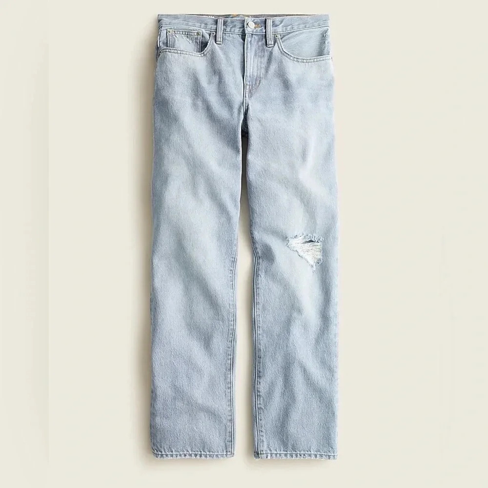 J.CREW Women’s 29 TALL Slouchy Boyfriend Jean Light Wash Stretch NWT Distressed